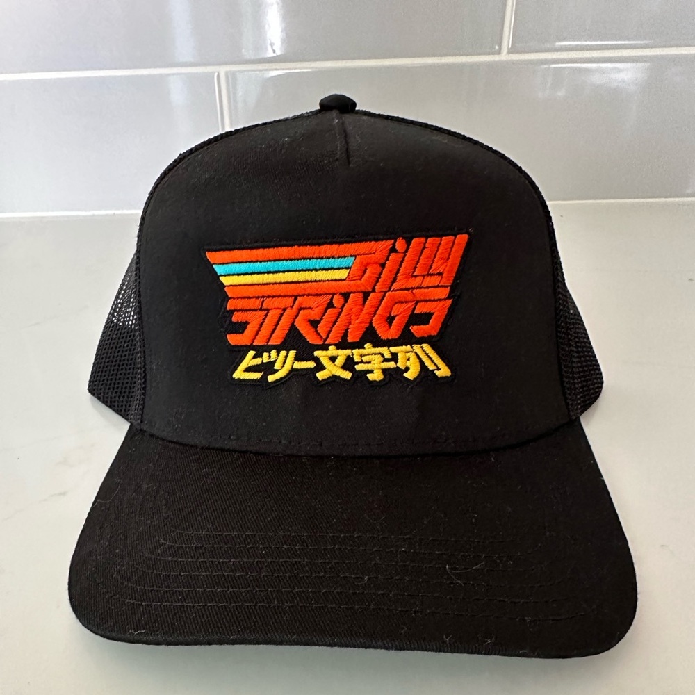 OTTO Black Trucker Hat with Multicolor Embroidery